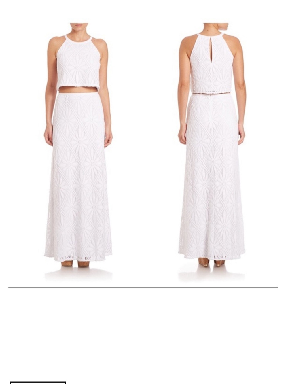 Lily Pulitzer Nicole White Lace Maxi Skirt Set